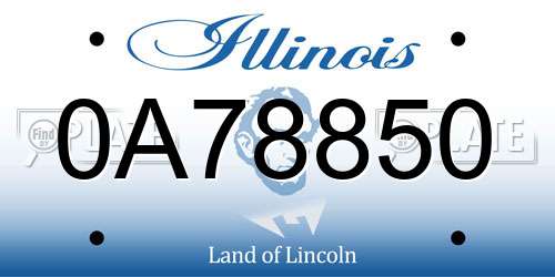 0A78850 Illinois License Plate