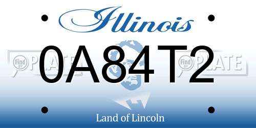 0A84T2 Illinois License Plate
