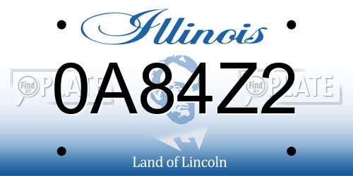 0A84Z2 Illinois License Plate