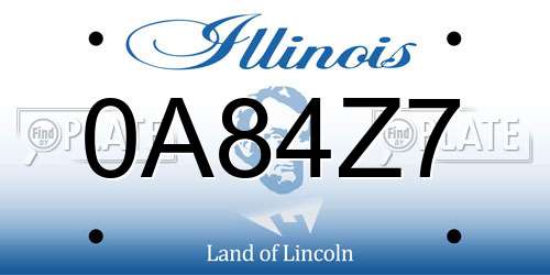 0A84Z7 Illinois License Plate
