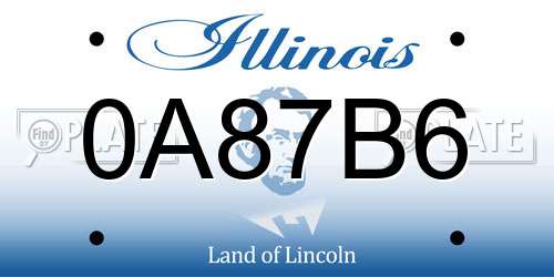 0A87B6 Illinois License Plate
