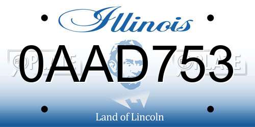 0AAD753 Illinois License Plate
