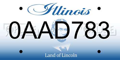 0AAD783 Illinois License Plate