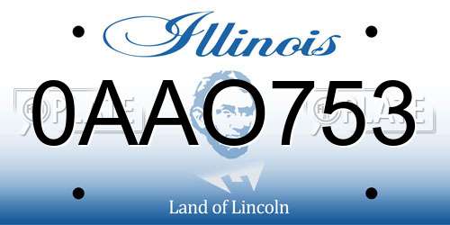 0AAO753 Illinois License Plate