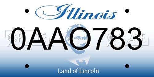 0AAO783 Illinois License Plate