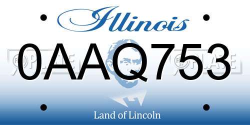 0AAQ753 Illinois License Plate