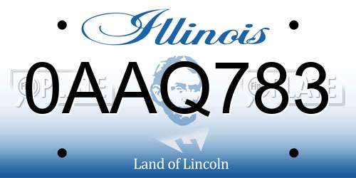 0AAQ783 Illinois License Plate