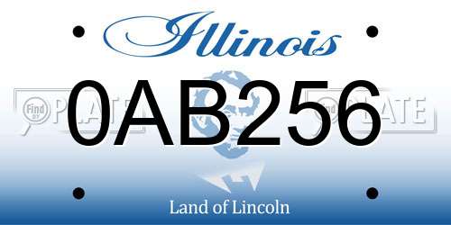 0AB256 Illinois License Plate
