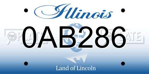 0AB286 Illinois License Plate
