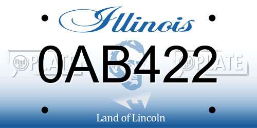 0AB422 Illinois License Plate
