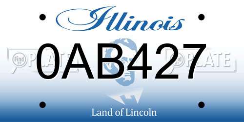 0AB427 Illinois License Plate