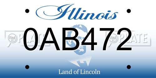 0AB472 Illinois License Plate