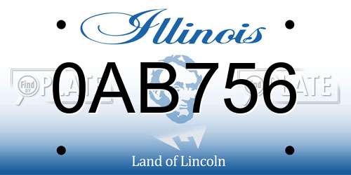 0AB756 Illinois License Plate