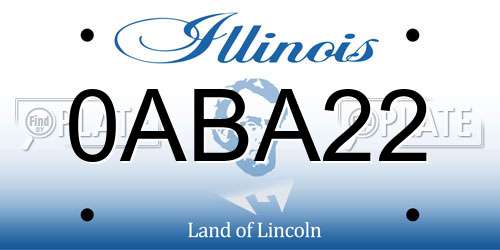 0ABA22 Illinois License Plate