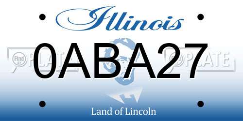 0ABA27 Illinois License Plate