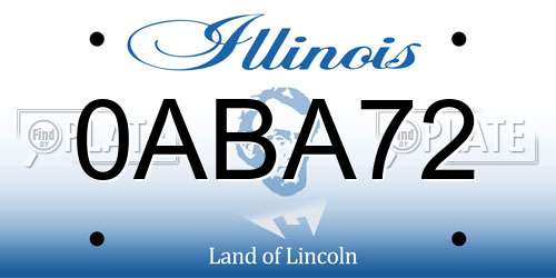 0ABA72 Illinois License Plate