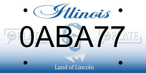 0ABA77 Illinois License Plate