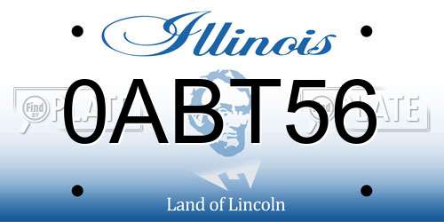 0ABT56 Illinois License Plate