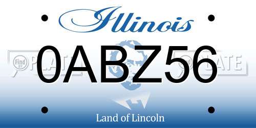 0ABZ56 Illinois License Plate