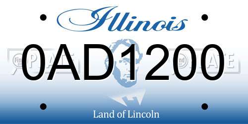 0AD1200 Illinois License Plate
