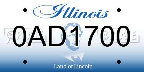 0AD1700 Illinois License Plate