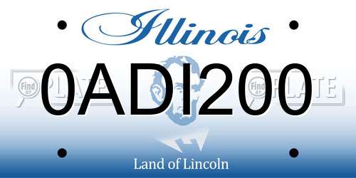 0ADI200 Illinois License Plate