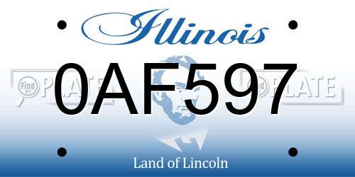 0AF597 Illinois License Plate