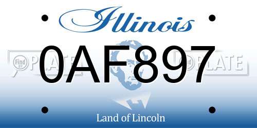 0AF897 Illinois License Plate