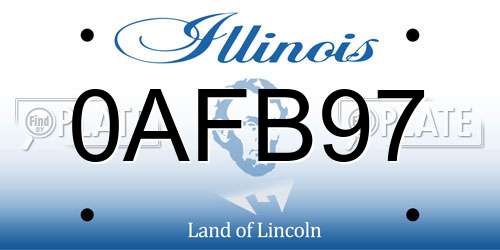 0AFB97 Illinois License Plate