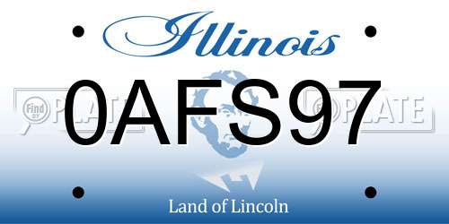 0AFS97 Illinois License Plate