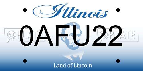 0AFU22 Illinois License Plate