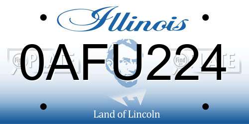 0AFU224 Illinois License Plate