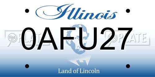 0AFU27 Illinois License Plate