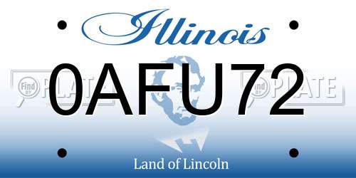 0AFU72 Illinois License Plate