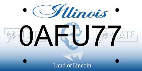 0AFU77 Illinois License Plate