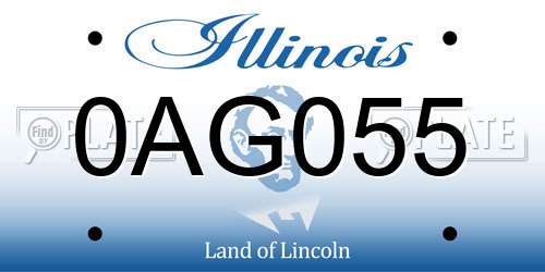 0AG055 Illinois License Plate