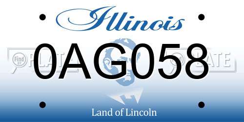 0AG058 Illinois License Plate