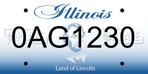 0AG1230 Illinois License Plate