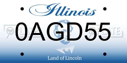 0AGD55 Illinois License Plate