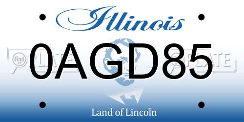 0AGD85 Illinois License Plate