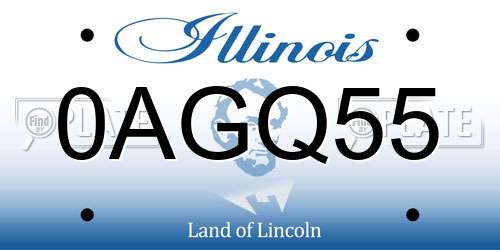 0AGQ55 Illinois License Plate