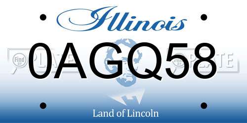0AGQ58 Illinois License Plate