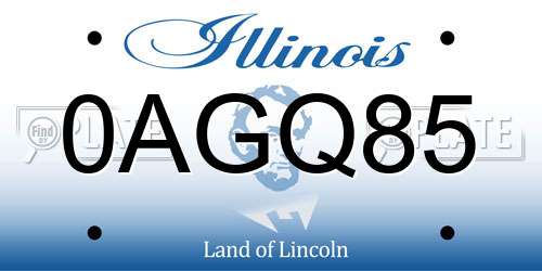 0AGQ85 Illinois License Plate
