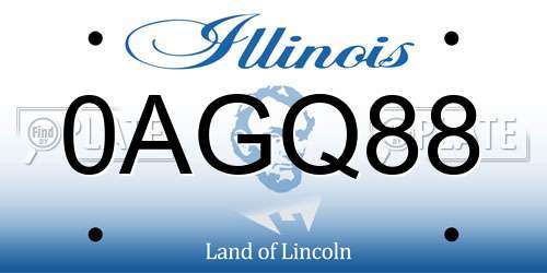 0AGQ88 Illinois License Plate