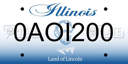 0AOI200 Illinois License Plate