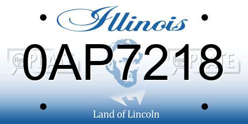 0AP7218 Illinois License Plate