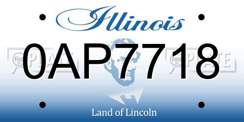 0AP7718 Illinois License Plate