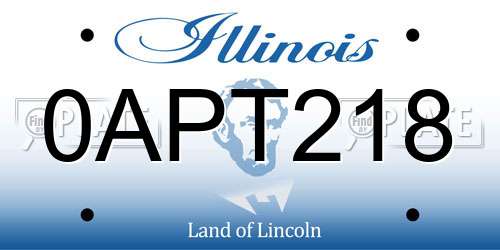 0APT218 Illinois License Plate