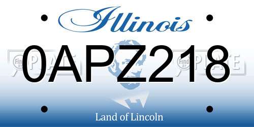 0APZ218 Illinois License Plate