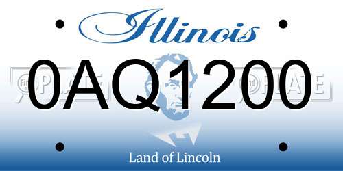 0AQ1200 Illinois License Plate